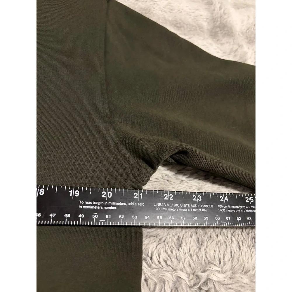 Banana Republic Mens Olive Green Ribbed Mock Neck Half Zip Sweatshirt Size M